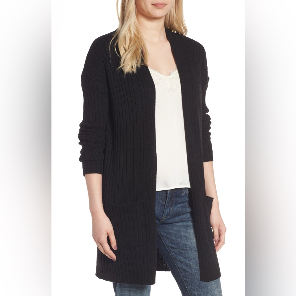Nwt Bp Rib Knit Cardigan Grey Cloudy Heather Size Small